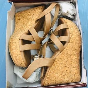 Beige wedges
